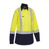 Bisley Class 2 Women's Vented Long Sleeve Two Tone Button Down Shirt with Navy Bottom, Hi-Vis Yellow, M 312W6367H-YN/M (1 Each)