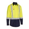 Bisley Class 2 Vented Button Down Two Tone Long Sleeve Shirt with Navy Bottom, Hi-Vis Yellow, 3XL 312M6367H-YN/3X (1 Each)