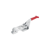 KIPP F1=7000, Latch-Action Clamp, w/Catch Plate, Style B, Horizontal, Red Plastic Grip, Electro Zinc-Plated Steel, (Qty:1), K1261.07000