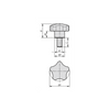 KIPP M6X10, Five Lobe Grip w/External Thread, Threaded Insert, Thermoset, Free-Cutting Steel, (Qty:10), K1298.3206X10