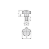 KIPP M10X50, Five Lobe Grip w/External Thread, Threaded Insert, Thermoset, Bright Stainless Steel, (Qty:1), K1298.15010X50