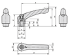 KIPP Adjustable Handles, Size 4, M12, Internal Thread, Black Oxidized Steel, Powder Coat Black, (Qty. 1), K0752.412181