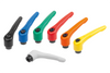 KIPP Adjustable Handles, Size 4, M10X35, External Thread, Black Oxidized Steel, Powder Coat Orange, (Qty. 1), K0752.410182X35