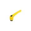 KIPP Adjustable Handles, Size 4, M12, Internal Thread, Black Oxidized Steel, Powder Coat Yellow, (Qty. 1), K0752.412183
