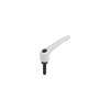 KIPP Adjustable Handles, Size 4, M10X45, External Thread, Black Oxidized Steel, Powder Coat Gray, (Qty. 1), K0752.410187X45