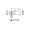 KIPP Adjustable Handles, Size 2, M6, Internal Thread, Black Oxidized Steel, Powder Coat Blue, (Qty. 1), K0752.206186