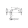 KIPP Adjustable Handles, Size 2, M8X55, External Thread, Black Oxidized Steel, Powder Coat Orange, (Qty. 1), K0752.208182X55