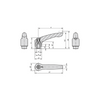 KIPP Adjustable Handles, Size 4, 1/2"-13, Internal Thread, Black Oxidized Steel, Powder Coat Blue, (Qty. 1), K0752.4A5186