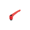 KIPP Adjustable Handles, Size 1, 1/4"-20, Internal Thread, Black Oxidized Steel, Powder Coat Red, (Qty. 1),K0752.1A2184