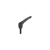 KIPP Adjustable Handles, Size 2, 3/8"-16X50, External Thread, Black Oxidized Steel, Powder Coat Black, (Qty. 1),K0752.2A4181X50