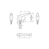 KIPP M12X60 mm, Size3, Adjustable Handle w/External Thread and Collar for Hygienic USIT Sealing and Shim Washer, Freudenberg Process Seals,  Stainless Steel, (Qty. 1), K1317.312X60