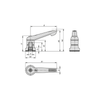 KIPP M10, Size 4, Adjustable Handle w/Internal Thread and Clamping Force Intensifier, Black Oxidized Steel, Black Plastic Handle, (Qty. 1), K1597.4101