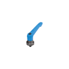 KIPP M12X20, Size 5, Adjustable Handle w/External Thread and Clamping Force Intensifier, Black Oxidized Steel, Blue Plastic Handle, (Qty. 1), K1597.51287X20