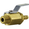 Midland Industries 46981 Miniature Ball Valve, 3/8 x 1/4 in Nominal, Hose Barbed x MIP, 1000 psig Pressure (Qty. 1)