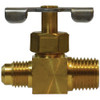 Midland Industries 46029 Needle Valve, 1/4 x 1/4 in Nominal, Male Flared x MPT, 150 psi Pressure, Brass Body (Qty. 1)