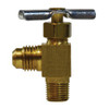 Midland Industries 46038 90 deg Angle Needle Valve, 5/16 x 1/8 in Nominal, Male Flared x MPT, Brass Body (Qty. 1)