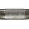 Midland Industries 49234 Welded Pipe Nipple, 4 in MPT x 4 in MPT, 6 in L, Stainless Steel, SCH 40 Schedule (Qty. 1)