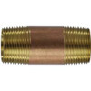 Midland Industries 40111 Seamless Pipe Nipple, 1 in MPT x 1 in MPT, 8 in, Brass (Qty. 1)