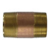 Midland Industries 40148 Seamless Pipe Nipple, 1-1/2 in MPT x 1-1/2 in MPT, 5-1/2 in, Brass (Qty. 1)