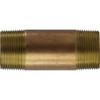 Midland Industries 40125 Seamless Pipe Nipple, 1-1/4 in MPT x 1-1/4 in MPT, 4 in, Brass (Qty. 1)