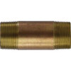 Midland Industries 40131 Seamless Pipe Nipple, 1-1/4 in MPT x 1-1/4 in MPT, 8 in, Brass (Qty. 1)