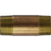Midland Industries 40135 Pipe Nipple, 1-1/4 in MPT x 1-1/4 in MPT, 12 in, Brass (Qty. 1)