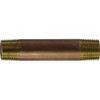 Midland Industries 40050 Seamless Pipe Nipple, 3/8 in MPT x 3/8 in MPT, 6 in, Brass (Qty. 1)