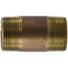 Midland Industries 42124 Nipple, 1-1/4 in MPT x 1-1/4 in MPT, 3-1/2 in, Brass (Qty. 1)