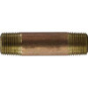 Midland Industries 42061 Nipple, 1/2 in MPT x 1/2 in MPT, 1-1/2 in, Brass (Qty. 1)