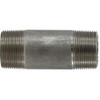 Midland Industries 51124 Seamless Pipe Nipple, 1-1/4 in MPT x 1-1/4 in MPT, 3-1/2 in L, Stainless Steel, SCH 80 Schedule (Qty. 1)