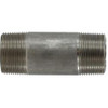 Midland Industries 52122 Seamless Pipe Nipple, 1-1/4 in MPT x 1-1/4 in MPT, 2-1/2 in L, Stainless Steel, SCH 80 Schedule (Qty. 1)