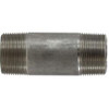 Midland Industries 52125 Seamless Pipe Nipple, 1-1/4 in MPT x 1-1/4 in MPT, 4 in L, Stainless Steel, SCH 80 Schedule (Qty. 1)