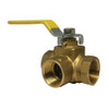 Midland Industries 940464 Side Outlet Ball Valve, 1/4-in Nominal, FPT, 3-Way -Port/Way, 600 psi WOG Pressure (Qty. 1)
