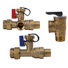 Midland Industries 945712 Tankless Water Heater Valve Kit, 3/4 in, FNPT x Solder, Lead-Free Brass, 125 psi (Qty. 1)