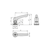 KIPP M8, Size 2, Zinc, Adjustable Handle w/Internal Thread and Clamping Force Intensifier, Black Oxidized Steel, Red Plastic Handle, (Qty. 1), K1599.20827