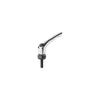 KIPP M8X30, Size 2, Zinc, Adjustable Handle w/External Thread and Clamping Force Intensifier, Black Oxidized Steel, Silver High-Gloss Chrome Handle, (Qty. 1), K1599.2086X30
