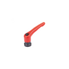 KIPP M10, Size 4, Zinc, Adjustable Handle w/Internal Thread and Clamping Force Intensifier, Black Oxidized Steel, Red Handle, (Qty. 1), K1599.410184