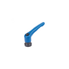 KIPP M10, Size 3, Zinc, Adjustable Handle w/Internal Thread and Clamping Force Intensifier, Black Oxidized Steel, Blue Handle, (Qty. 1), K1599.310186