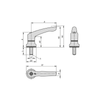 KIPP M10X30, Size 3, Zinc, Adjustable Handle w/External Thread and Clamping Force Intensifier, Stainless Steel, Orange Powder Coat Handle, (Qty. 1), K1626.3102X30