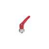 KIPP M12X40, Size 5, Zinc, Adjustable Handle w/External Thread and Clamping Force Intensifier, Stainless Steel, Red Powder Coat Handle, (Qty. 1), K1626.51227X40