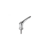 KIPP M10X15, Size 3, Zinc, Adjustable Handle w/External Thread and Clamping Force Intensifier, Stainless Steel, High-Gloss Chrome Handle, (Qty. 1), K1626.3106X15