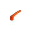 KIPP M4, Size 0, Adjustable Handle w/Internal Thread, Die-Cast Zinc, Blue Passivated Steel, Orange Powder Coat Handle, (Qty. 1), K1659.0042