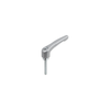 KIPP M5X50, Size 0, Adjustable Handle w/External Thread, Die-Cast Zinc, Blue Passivated Steel, Silver Metallic Powder Coat Handle, (Qty. 1), K1659.0053X50