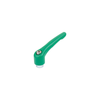 KIPP M5, Size 1, Adjustable Handle w/Internal Thread, Die-Cast Zinc, Blue Passivated Steel, Green Powder Coat Handle, (Qty. 1), K1659.105185