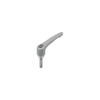 KIPP M5X50, Size 1, Adjustable Handle w/External Thread, Die-Cast Zinc, Blue Passivated Steel, Window Gray Powder Coat Handle, (Qty. 1), K1659.105188X50