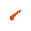 KIPP M5, Size 1, Adjustable Handle w/Internal Thread, Zinc Toothed Ring, Blue Passivated Steel, Orange Powder Coat Handle, (Qty. 1), K1660.1052