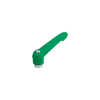 KIPP M4, Size 1, Adjustable Handle w/Internal Thread, Zinc Toothed Ring, Blue Passivated Steel, Green Powder Coat Handle, (Qty. 1), K1660.10486