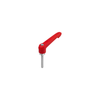 KIPP M5X35, Size 1, Adjustable Handle w/External Thread, Zinc Toothed Ring, Blue Passivated Steel, Red Powder Coat Handle, (Qty. 1), K1660.10584X35