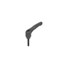 KIPP M10X35, Size 2, Adjustable Handle w/External Thread, Threaded Insert, Black Oxidized Steel, Black Thermoplastic Handle, (Qty. 1), K1700.2101X35