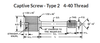 #4-40 x 5/8" Captive Panel Screws, Type 2, Stainless Steel, Passivated, (50/Pkg.)